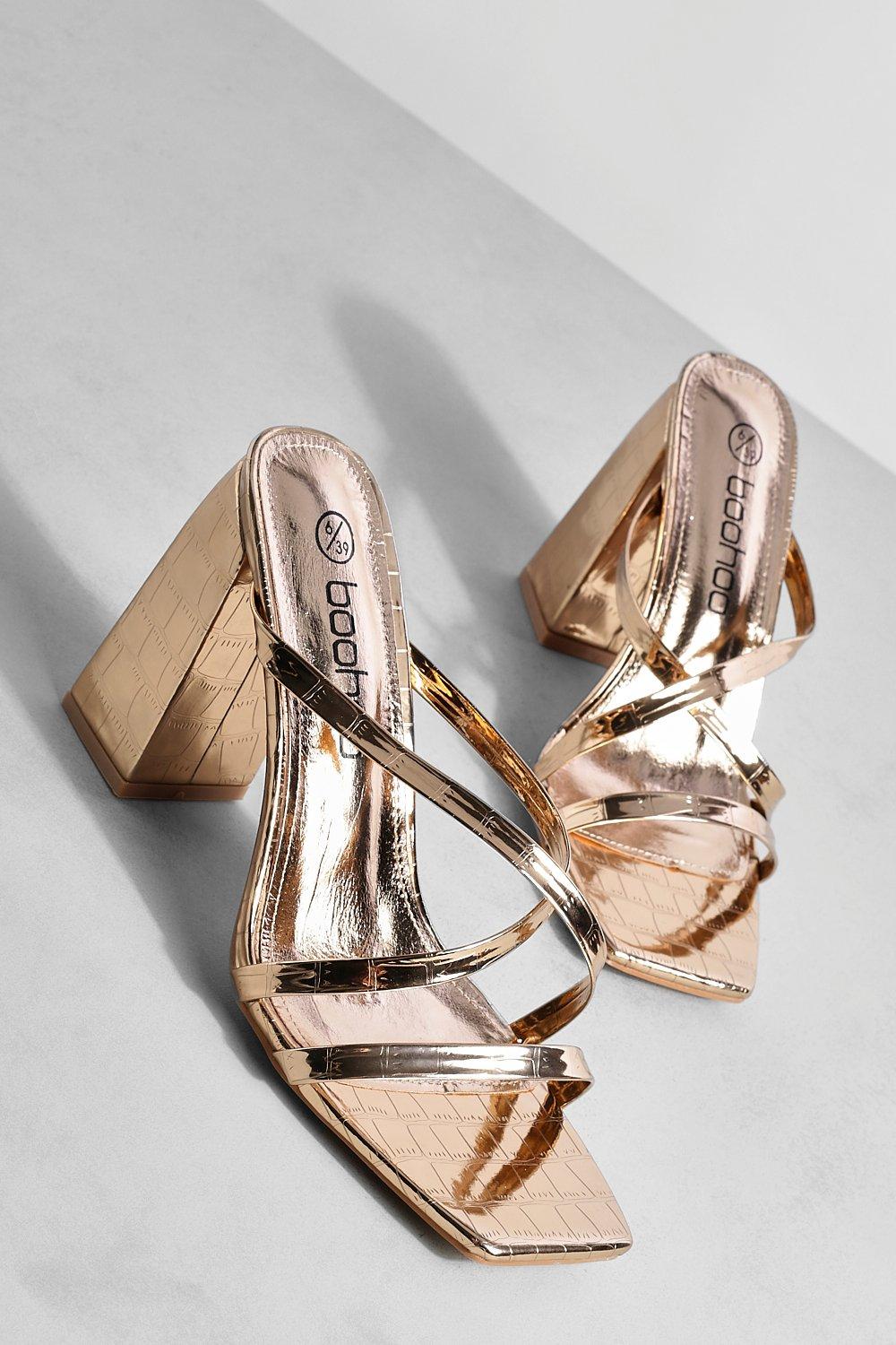 Boohoo rose gold store sandals